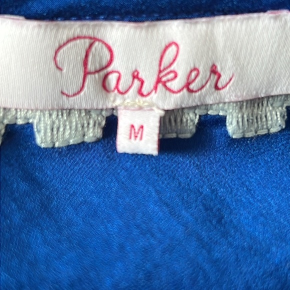 Parker Giselle Blue Floral Embroidered Tunic/Mini Dress Size Medium - Picture 9 of 10